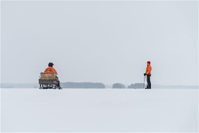 Activities on the frozen lake