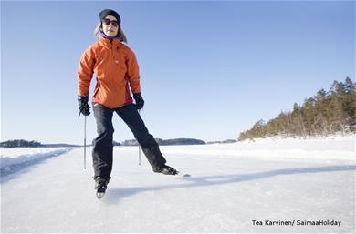 Activities on frozen lake